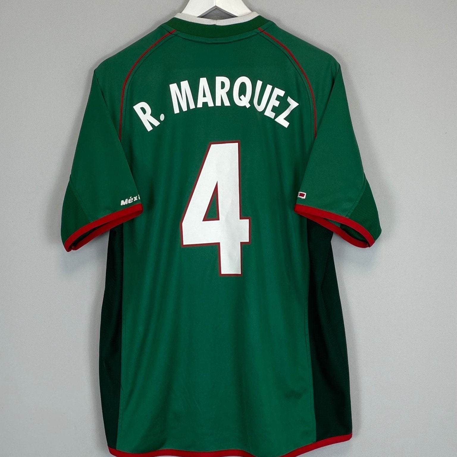 Shop 2001/02 MEXICO R.MARQUEZ #4 HOME SHIRT (XL) ATLETICA, classic football shirts, vintage football shirts & retro soccer jerseys at Cult Kits