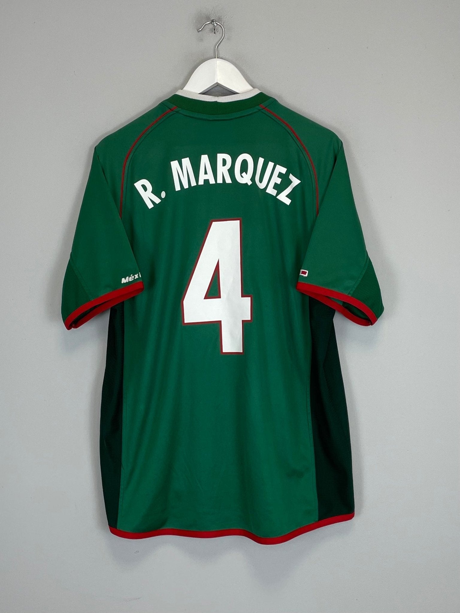 Shop 2001/02 MEXICO R.MARQUEZ #4 HOME SHIRT (XL) ATLETICA, classic football shirts, vintage football shirts & retro soccer jerseys at Cult Kits