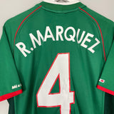 Shop 2001/02 MEXICO R.MARQUEZ #4 HOME SHIRT (XL) ATLETICA, classic football shirts, vintage football shirts & retro soccer jerseys at Cult Kits