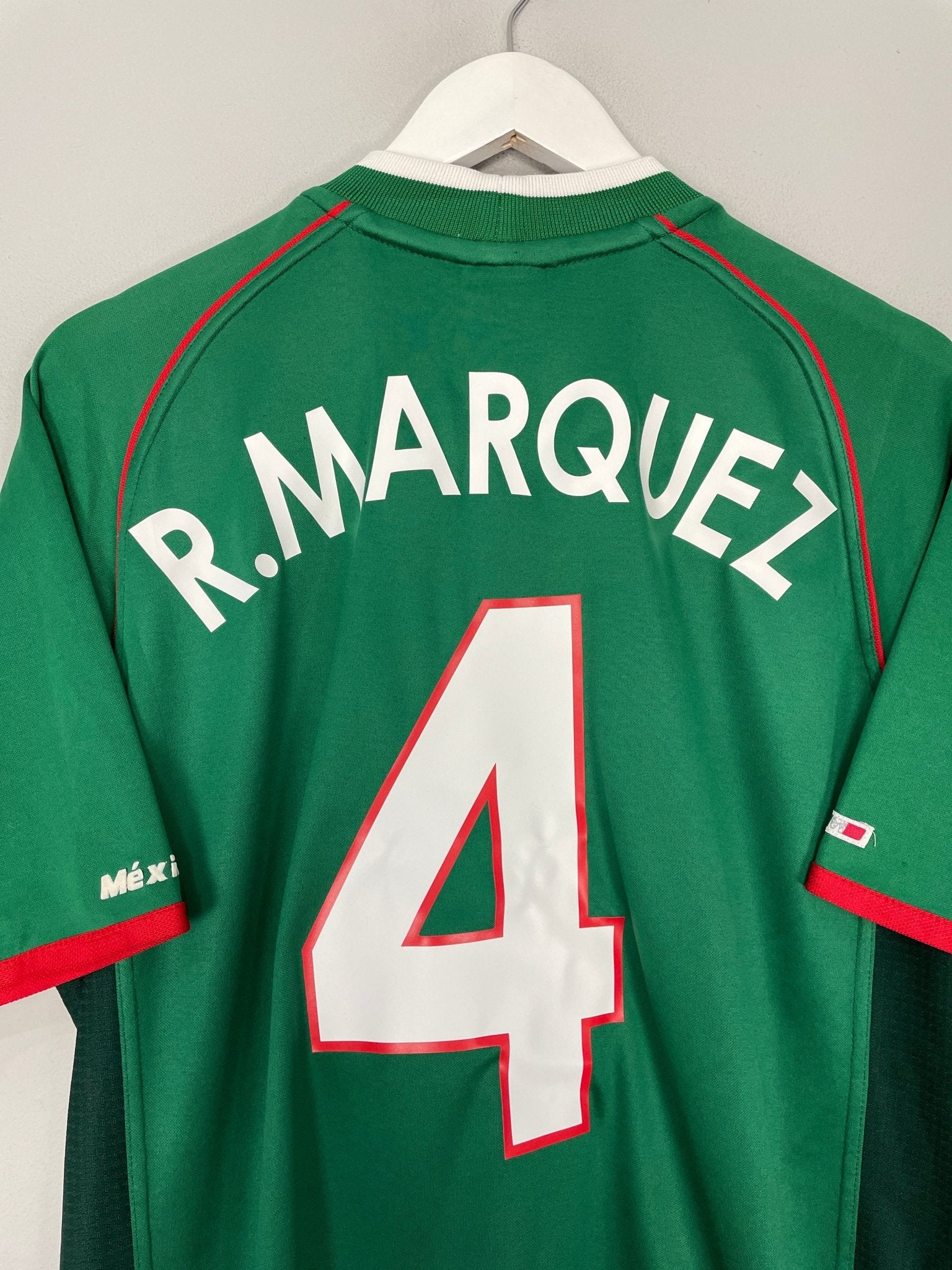 Shop 2001/02 MEXICO R.MARQUEZ #4 HOME SHIRT (XL) ATLETICA, classic football shirts, vintage football shirts & retro soccer jerseys at Cult Kits