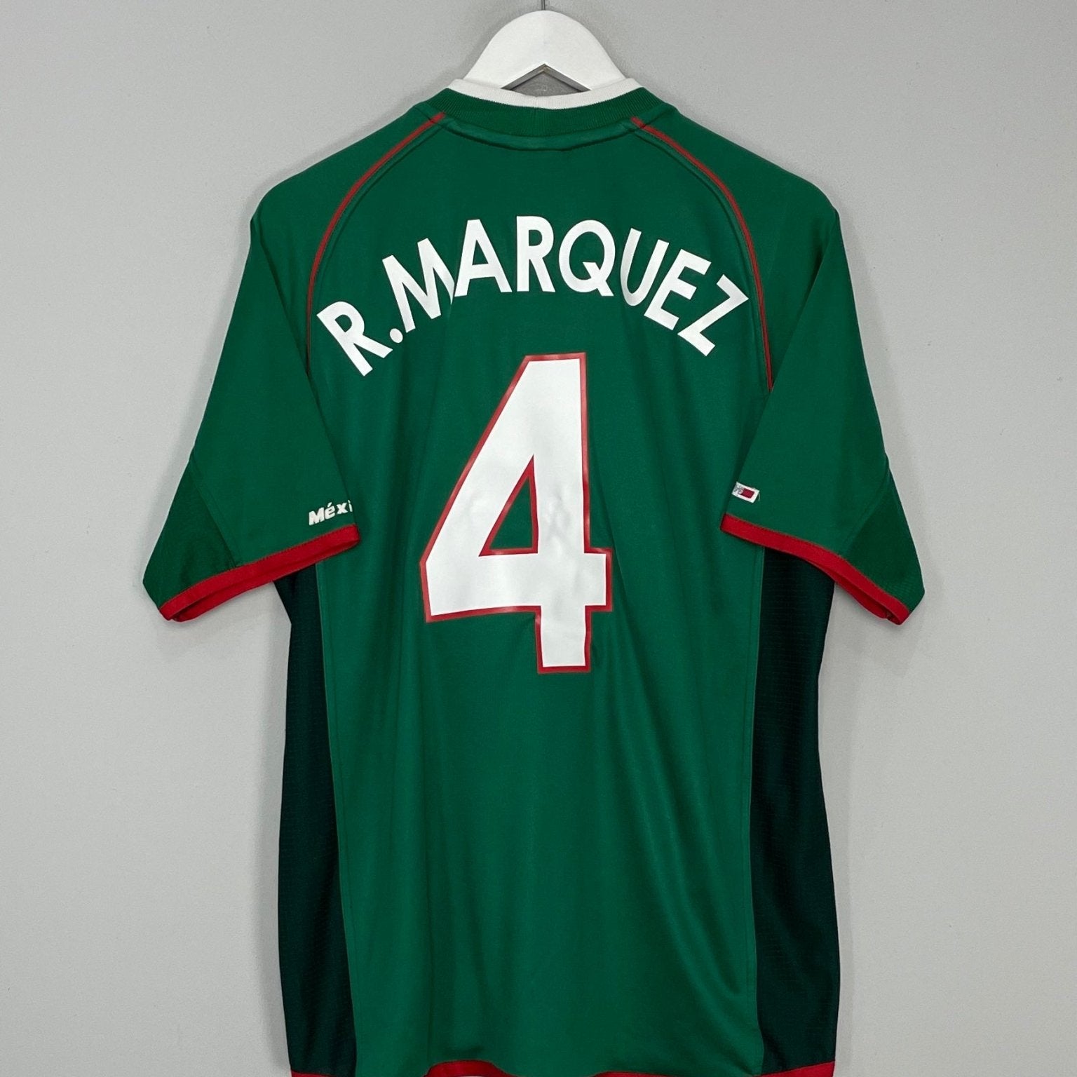Shop 2001/02 MEXICO R.MARQUEZ #4 HOME SHIRT (XL) ATLETICA, classic football shirts, vintage football shirts & retro soccer jerseys at Cult Kits