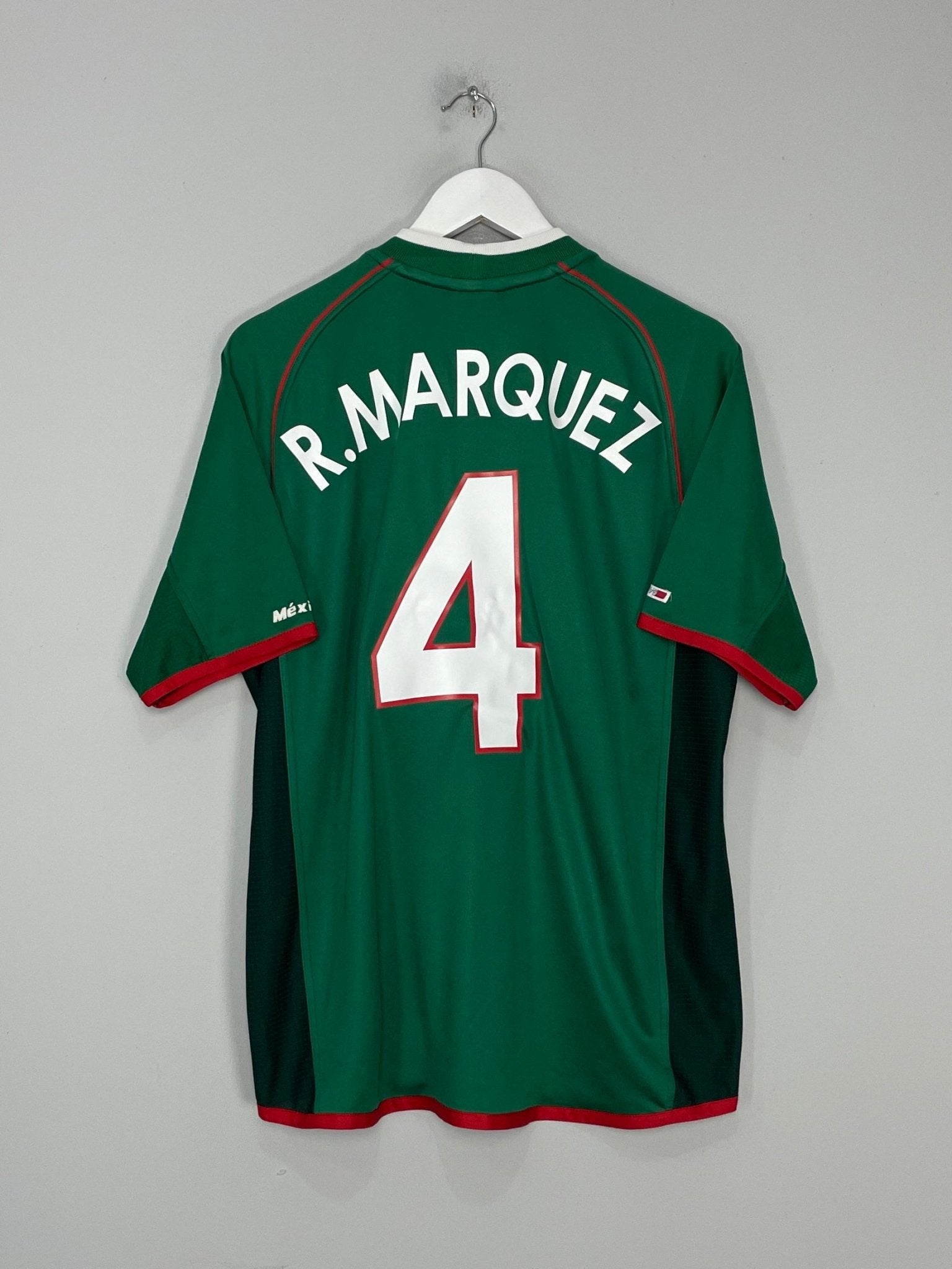 Shop 2001/02 MEXICO R.MARQUEZ #4 HOME SHIRT (XL) ATLETICA, classic football shirts, vintage football shirts & retro soccer jerseys at Cult Kits