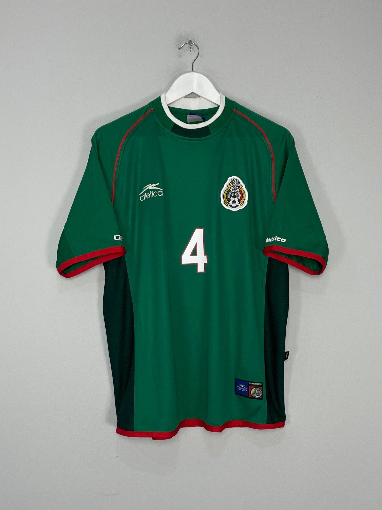Shop 2001/02 MEXICO R.MARQUEZ #4 HOME SHIRT (XL) ATLETICA, classic football shirts, vintage football shirts & retro soccer jerseys at Cult Kits