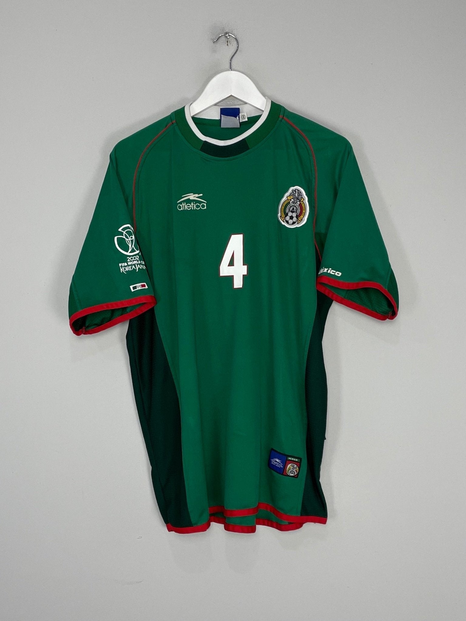 Shop 2001/02 MEXICO R.MARQUEZ #4 HOME SHIRT (XXL) ATLETICA, classic football shirts, vintage football shirts & retro soccer jerseys at Cult Kits