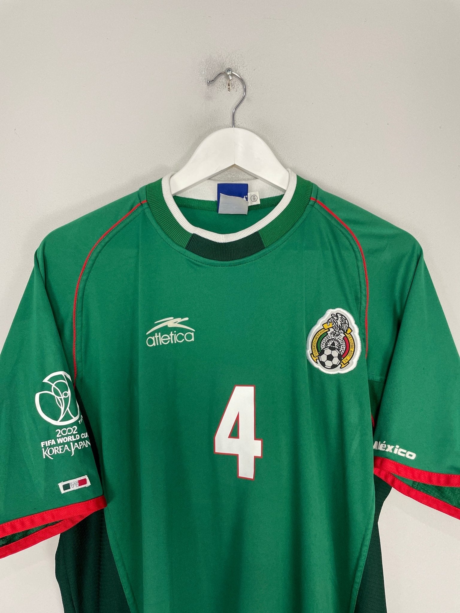 Shop 2001/02 MEXICO R.MARQUEZ #4 HOME SHIRT (XXL) ATLETICA, classic football shirts, vintage football shirts & retro soccer jerseys at Cult Kits