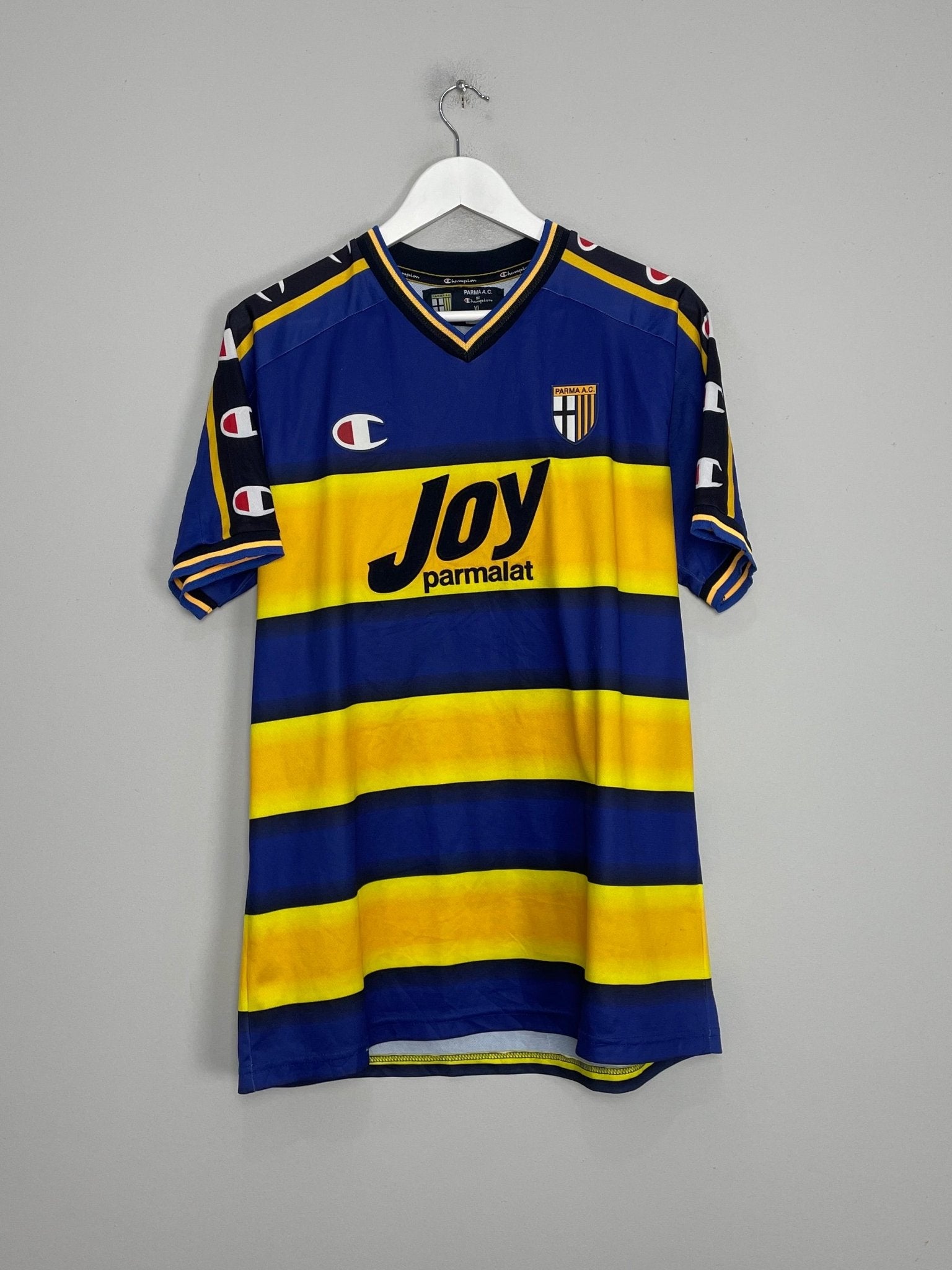 パルマ2001/02中田ホーム　サッカーユニフォームParma NAKATA 2001-02 Parma Home Shirt Nakata #10 - 9/10 - (S)
