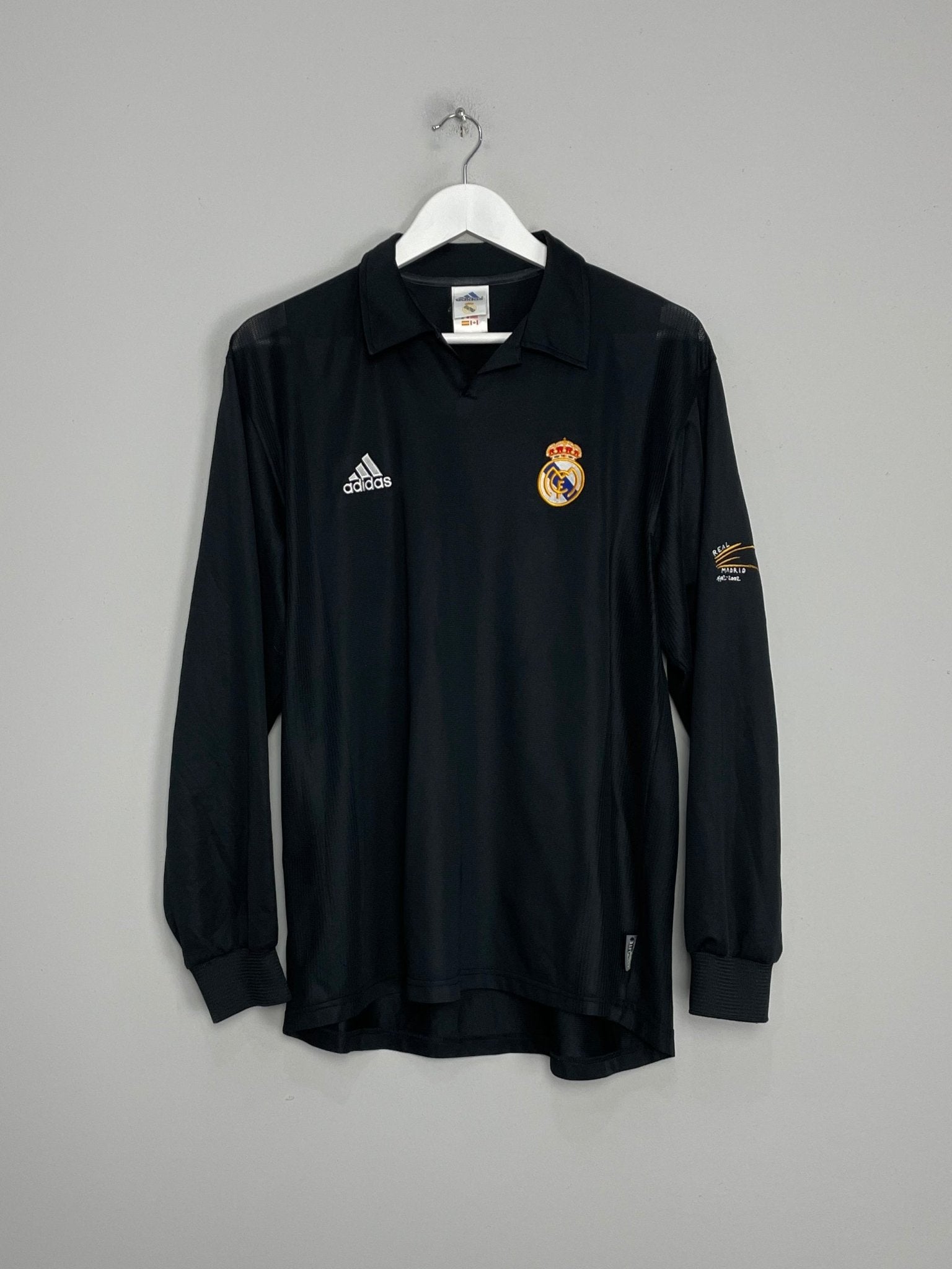Shop 2001/02 REAL MADRID FIGO #10 L/S CENTENARY AWAY SHIRT (L) ADIDAS, classic football shirts, vintage football shirts & retro soccer jerseys at Cult Kits