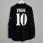 Shop 2001/02 REAL MADRID FIGO #10 L/S CENTENARY AWAY SHIRT (L) ADIDAS, classic football shirts, vintage football shirts & retro soccer jerseys at Cult Kits