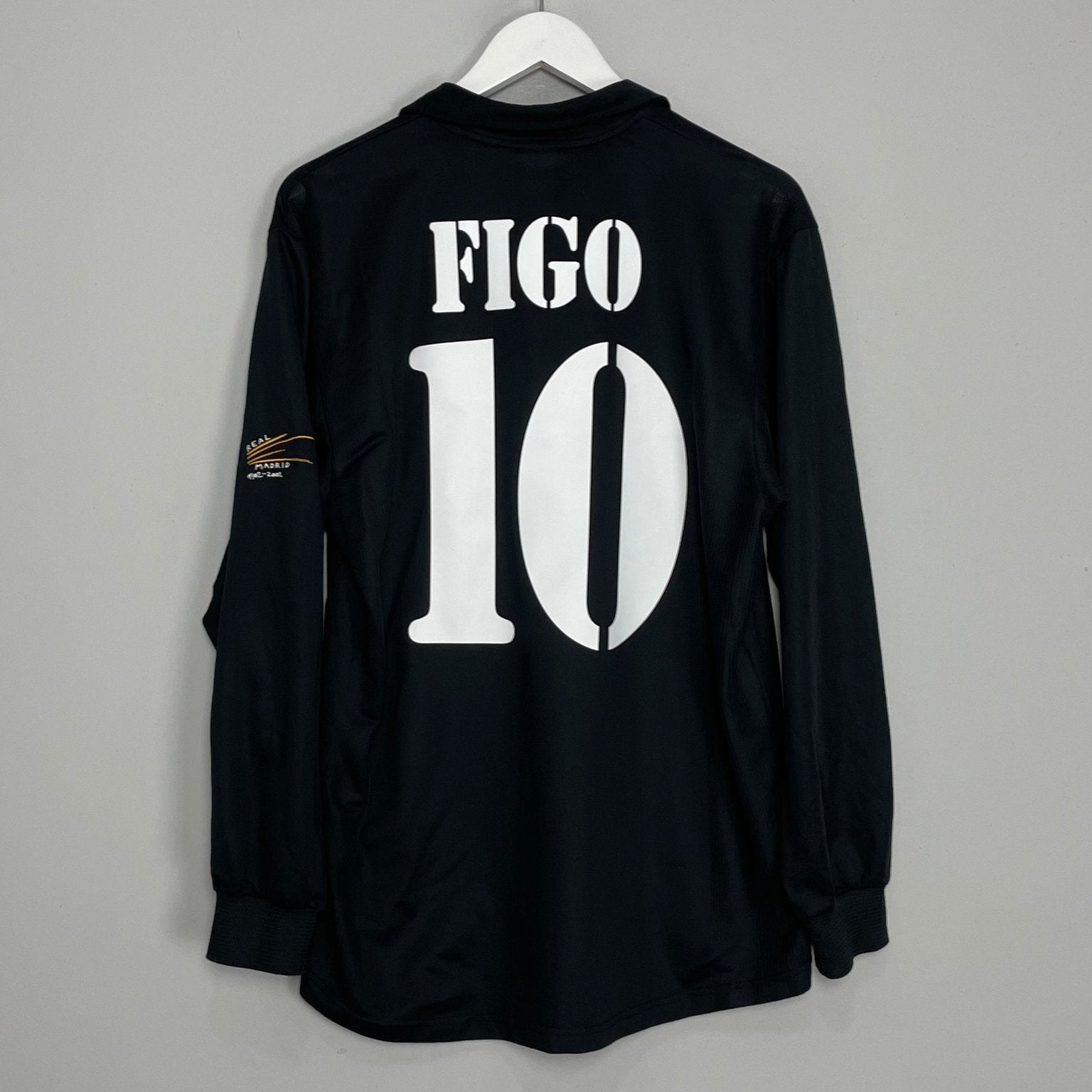 Shop 2001/02 REAL MADRID FIGO #10 L/S CENTENARY AWAY SHIRT (L) ADIDAS, classic football shirts, vintage football shirts & retro soccer jerseys at Cult Kits