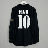 Shop 2001/02 REAL MADRID FIGO #10 L/S CENTENARY AWAY SHIRT (L) ADIDAS, classic football shirts, vintage football shirts & retro soccer jerseys at Cult Kits