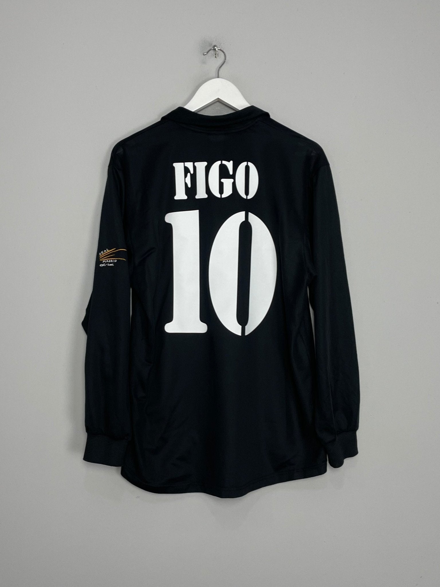 Shop 2001/02 REAL MADRID FIGO #10 L/S CENTENARY AWAY SHIRT (L) ADIDAS, classic football shirts, vintage football shirts & retro soccer jerseys at Cult Kits