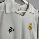 Shop 2001/02 REAL MADRID HIERRO #4 C/L HOME SHIRT (M) ADIDAS, classic football shirts, vintage football shirts & retro soccer jerseys at Cult Kits