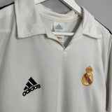 Shop 2001/02 REAL MADRID HIERRO #4 C/L HOME SHIRT (M) ADIDAS, classic football shirts, vintage football shirts & retro soccer jerseys at Cult Kits