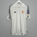 Shop 2001/02 REAL MADRID HIERRO #4 C/L HOME SHIRT (M) ADIDAS, classic football shirts, vintage football shirts & retro soccer jerseys at Cult Kits