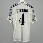 Shop 2001/02 REAL MADRID HIERRO #4 C/L HOME SHIRT (M) ADIDAS, classic football shirts, vintage football shirts & retro soccer jerseys at Cult Kits