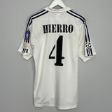 Shop 2001/02 REAL MADRID HIERRO #4 C/L HOME SHIRT (M) ADIDAS, classic football shirts, vintage football shirts & retro soccer jerseys at Cult Kits
