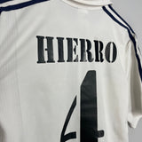 Shop 2001/02 REAL MADRID HIERRO #4 C/L HOME SHIRT (M) ADIDAS, classic football shirts, vintage football shirts & retro soccer jerseys at Cult Kits