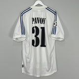 Shop 2001/02 REAL MADRID PAVON #31 *MATCH ISSUE* C/L HOME SHIRT (L) ADIDAS, classic football shirts, vintage football shirts & retro soccer jerseys at Cult Kits