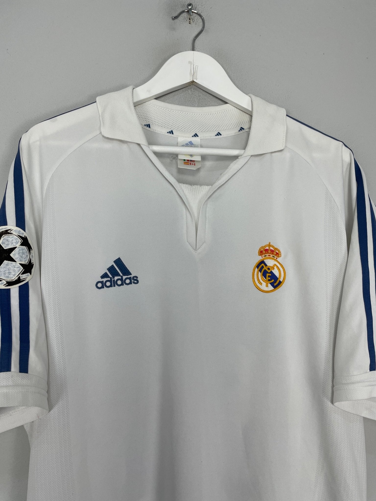 Shop 2001/02 REAL MADRID PAVON #31 *MATCH ISSUE* C/L HOME SHIRT (L) ADIDAS, classic football shirts, vintage football shirts & retro soccer jerseys at Cult Kits