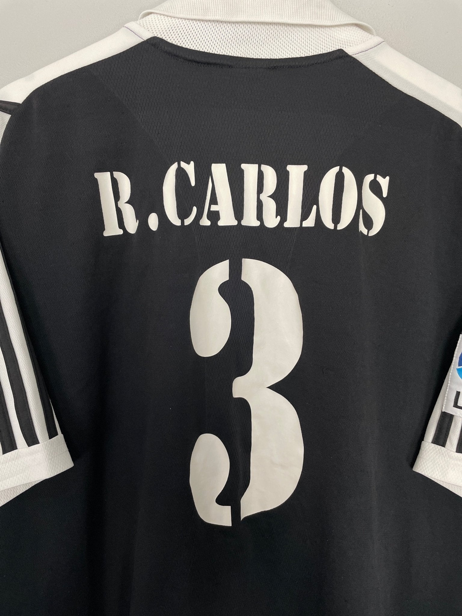 Shop 2001/02 REAL MADRID R.CARLOS #3 AWAY SHIRT (L) ADIDAS, classic football shirts, vintage football shirts & retro soccer jerseys at Cult Kits