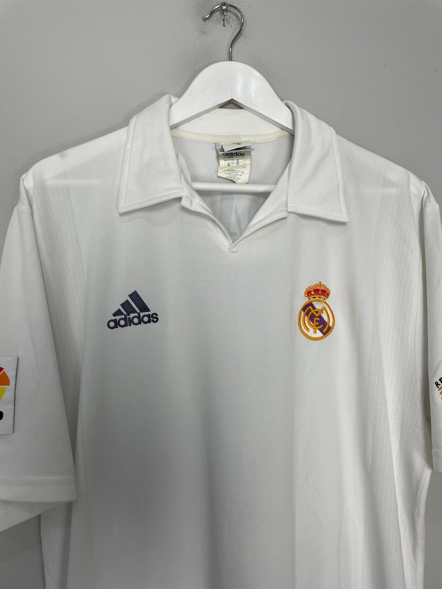 Shop 2001/02 REAL MADRID ZIDANE #5 *CENTENARY* HOME SHIRT (L) ADIDAS, classic football shirts, vintage football shirts & retro soccer jerseys at Cult Kits