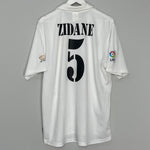 Shop 2001/02 REAL MADRID ZIDANE #5 *CENTENARY* HOME SHIRT (L) ADIDAS, classic football shirts, vintage football shirts & retro soccer jerseys at Cult Kits