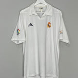 Shop 2001/02 REAL MADRID ZIDANE #5 *CENTENARY* HOME SHIRT (L) ADIDAS, classic football shirts, vintage football shirts & retro soccer jerseys at Cult Kits