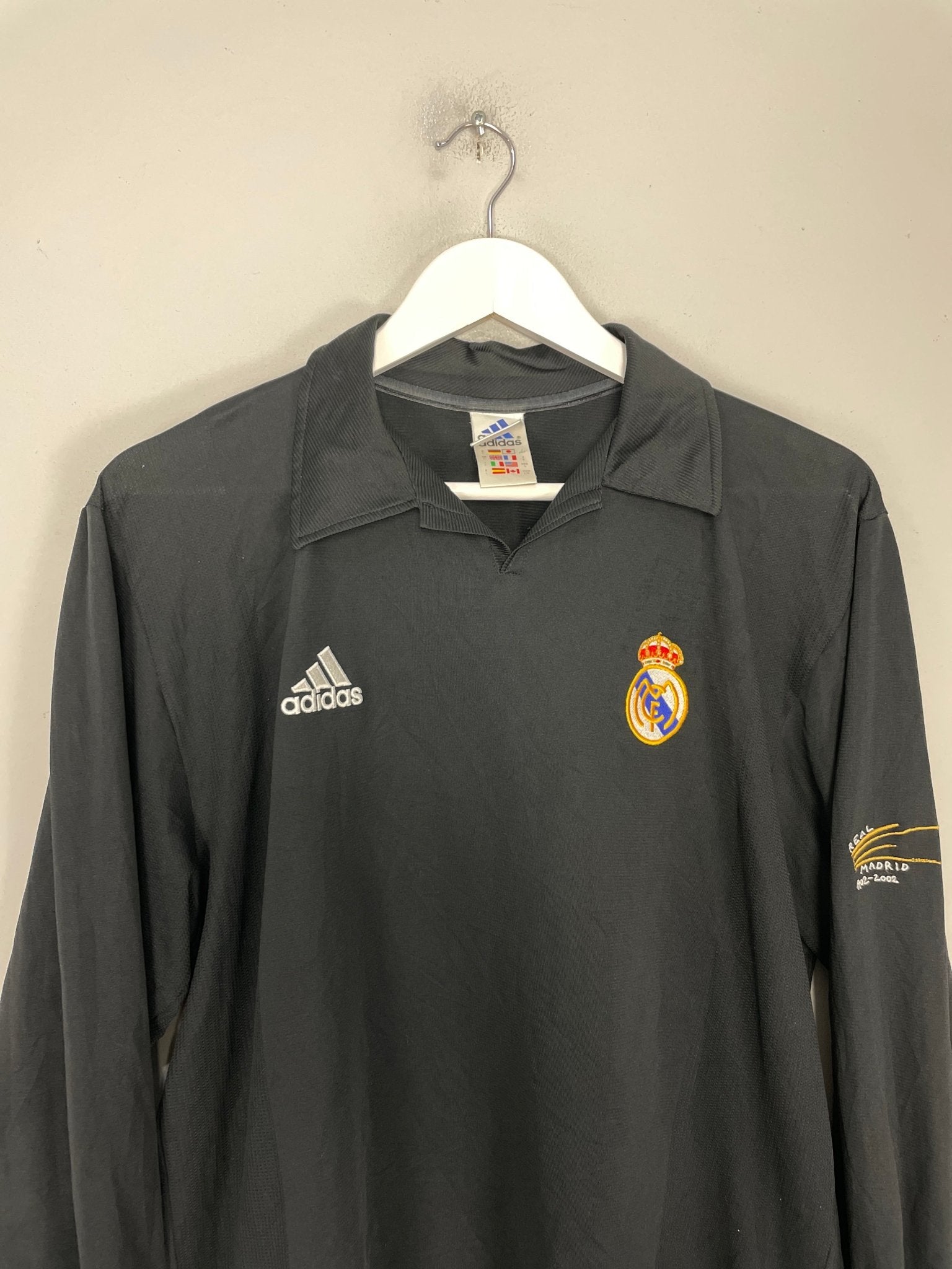 Shop 2001/02 REAL MADRID ZIDANE #5 *CENTENARY* L/S AWAY SHIRT (L) ADIDAS, classic football shirts, vintage football shirts & retro soccer jerseys at Cult Kits