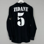 Shop 2001/02 REAL MADRID ZIDANE #5 *CENTENARY* L/S AWAY SHIRT (L) ADIDAS, classic football shirts, vintage football shirts & retro soccer jerseys at Cult Kits