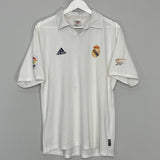 Shop 2001/02 REAL MADRID ZIDANE #5 HOME SHIRT (M) ADIDAS, classic football shirts, vintage football shirts & retro soccer jerseys at Cult Kits