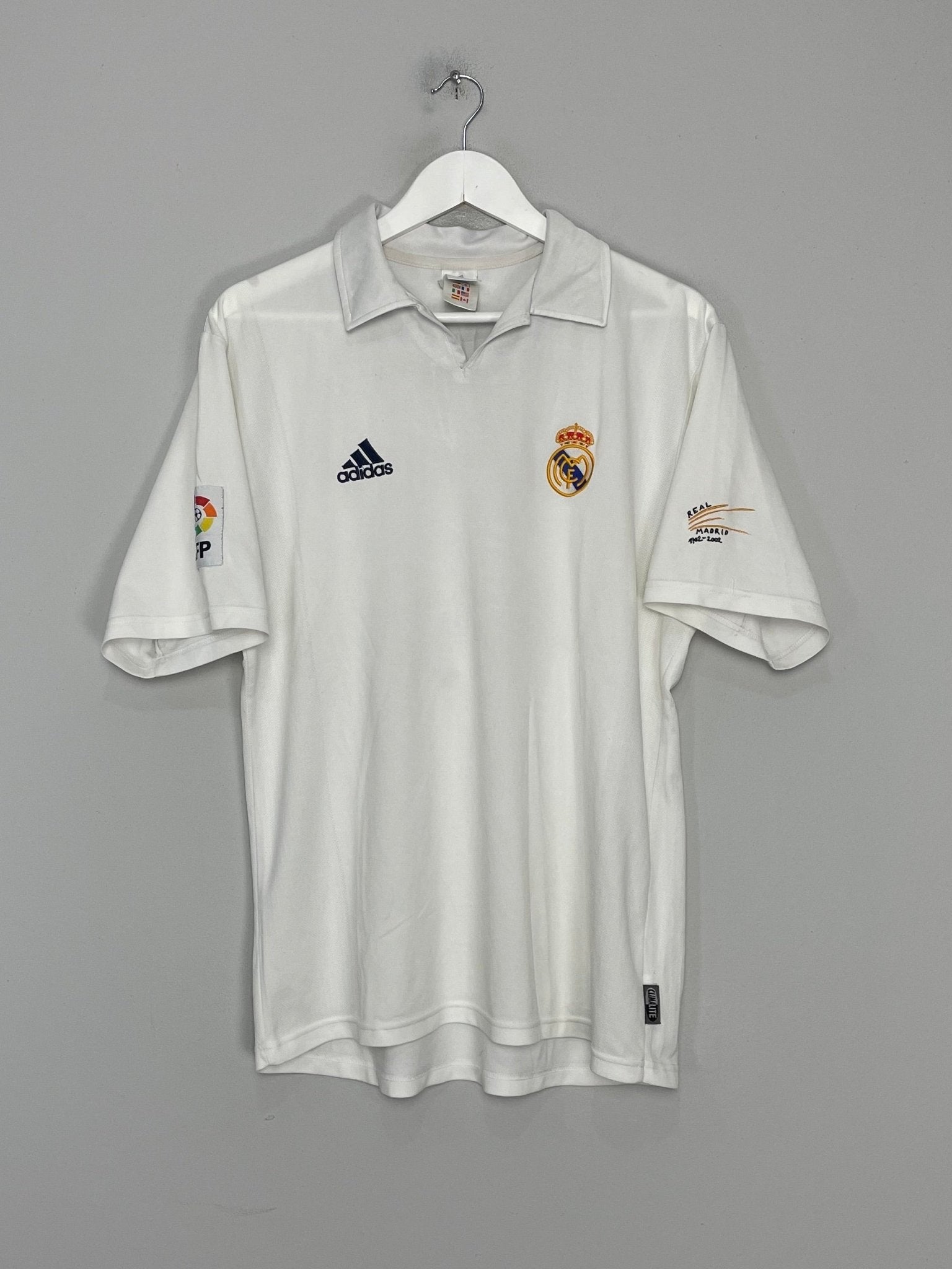 Shop 2001/02 REAL MADRID ZIDANE #5 HOME SHIRT (M) ADIDAS, classic football shirts, vintage football shirts & retro soccer jerseys at Cult Kits