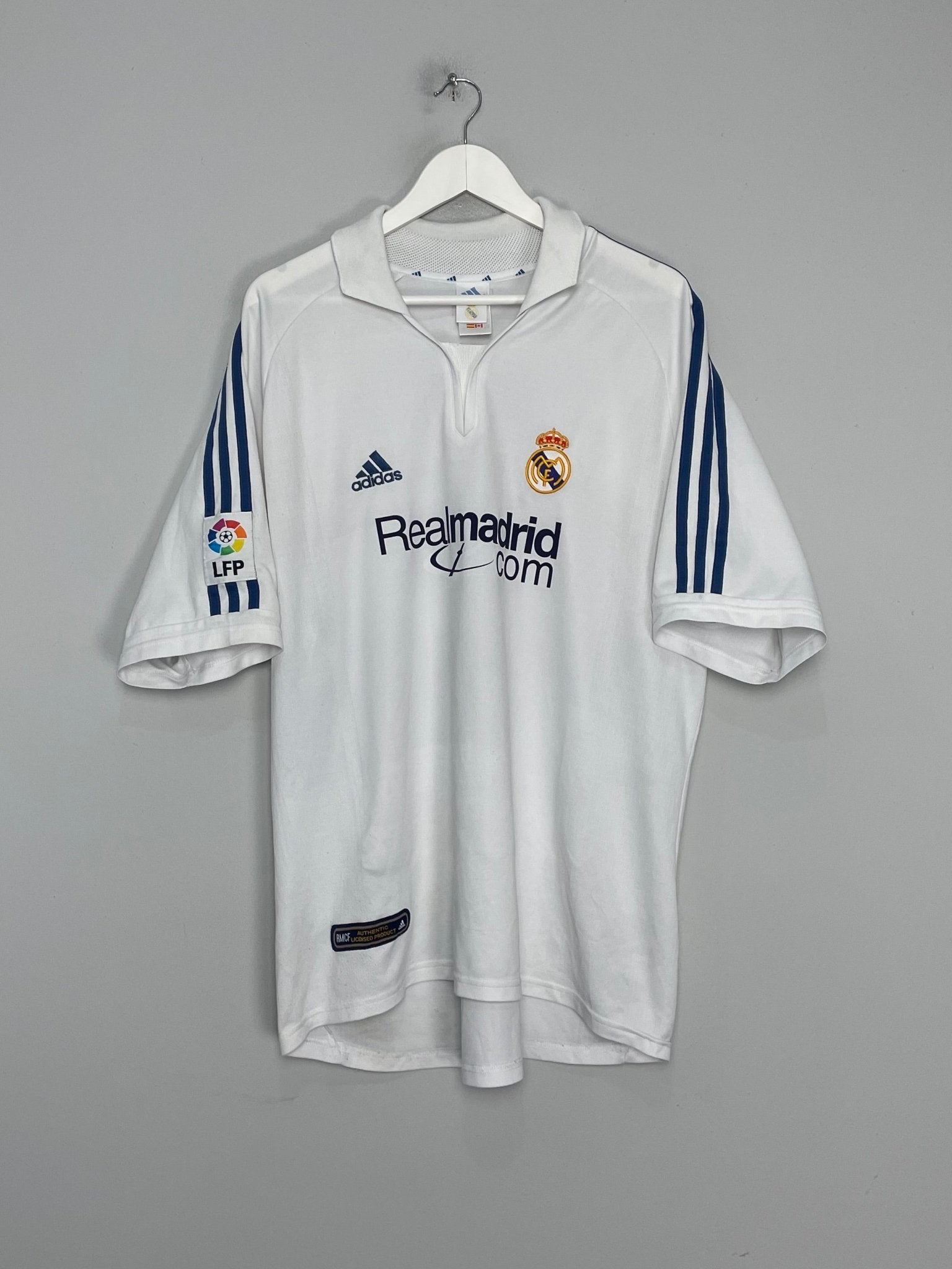 Shop 2001/02 REAL MADRID ZIDANE #5 HOME SHIRT (XL) ADIDAS, classic football shirts, vintage football shirts & retro soccer jerseys at Cult Kits