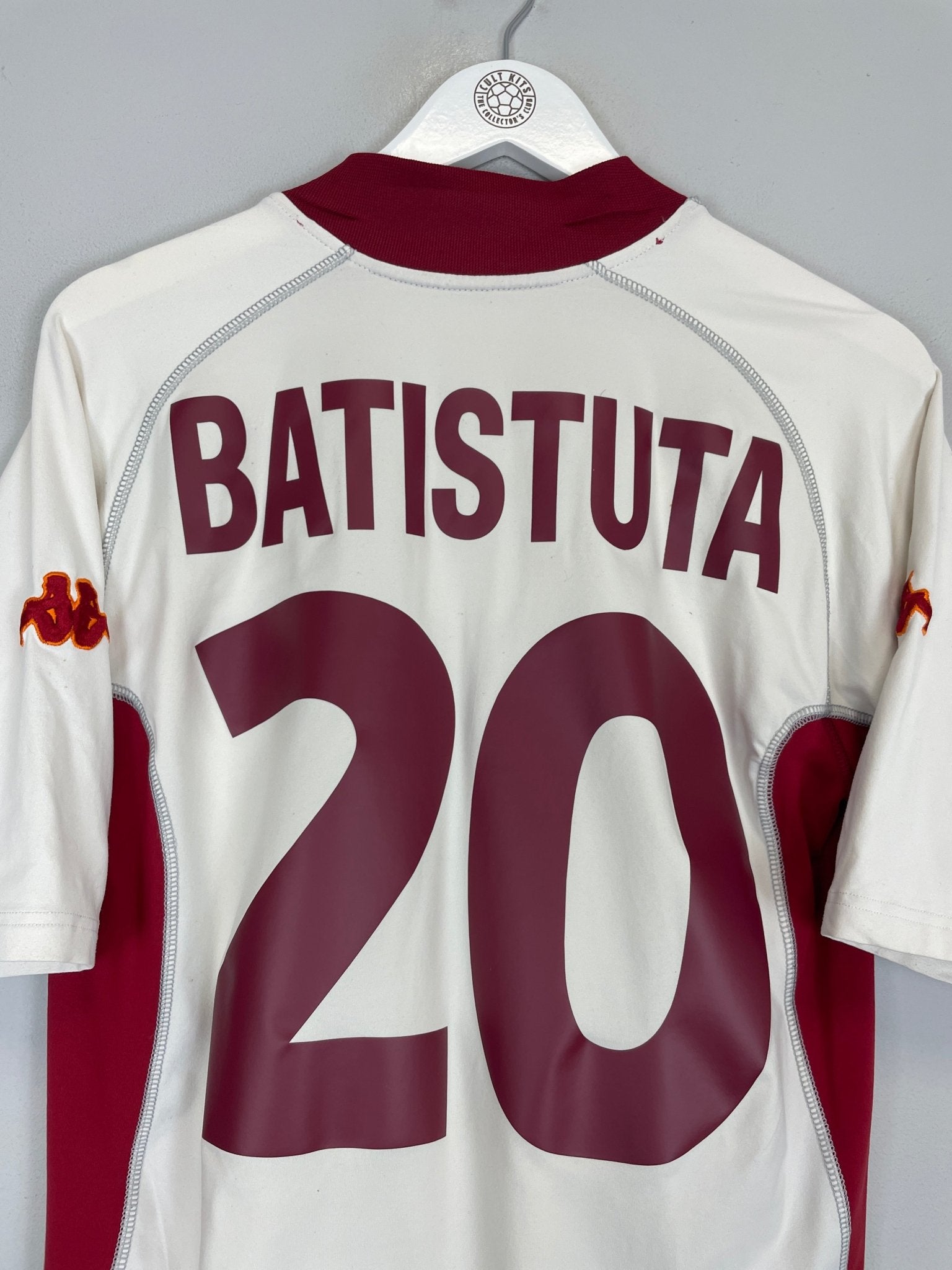2001 02 ROMA BATISTUTA 20 AWAY SHIRT L KAPPA Cult Kits 2001-02-roma-batistuta-20-away-shirt-l-kappa-cult-kits