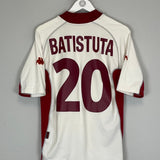 Shop 2001/02 ROMA BATISTUTA #20 AWAY SHIRT (L) KAPPA, classic football shirts, vintage football shirts & retro soccer jerseys at Cult Kits