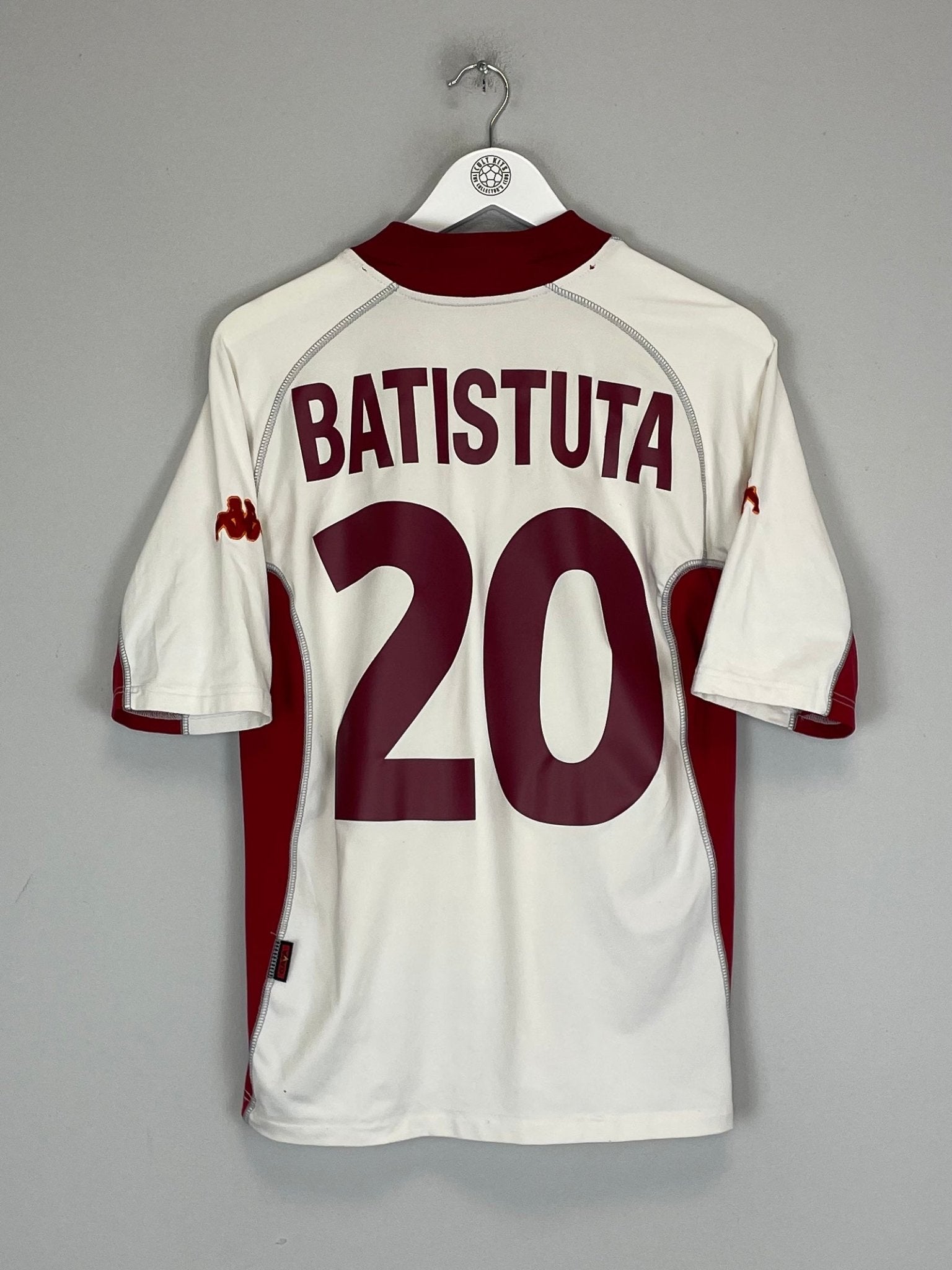 Shop 2001/02 ROMA BATISTUTA #20 AWAY SHIRT (L) KAPPA, classic football shirts, vintage football shirts & retro soccer jerseys at Cult Kits