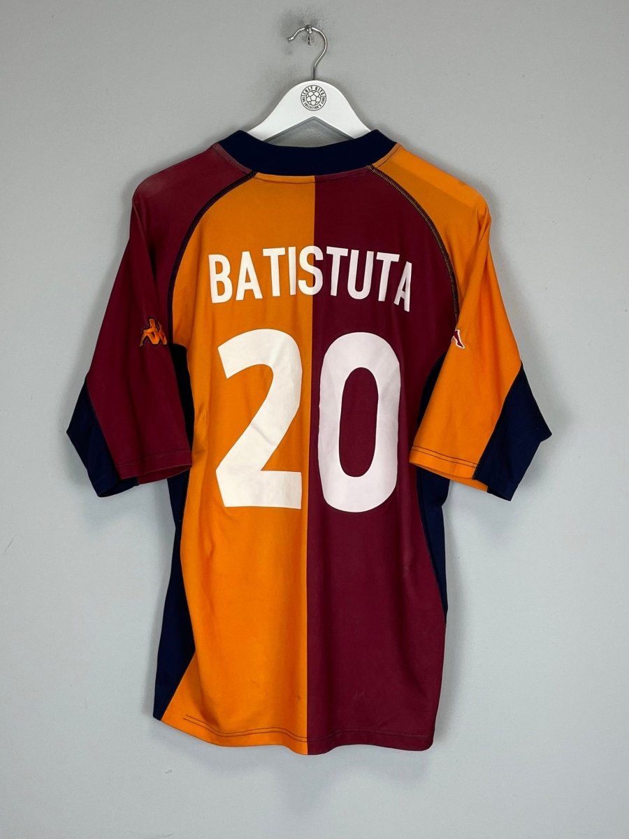 2001/02 ROMA BATISTUTA 20 EUROPEAN HOME SHIRT (XL) KAPPA - Cult Kits - XL - Buy Vintage Football Shirts, Authentic Retro Football Shirts For Sale, Classic Football Shirts & Soccer Jersey