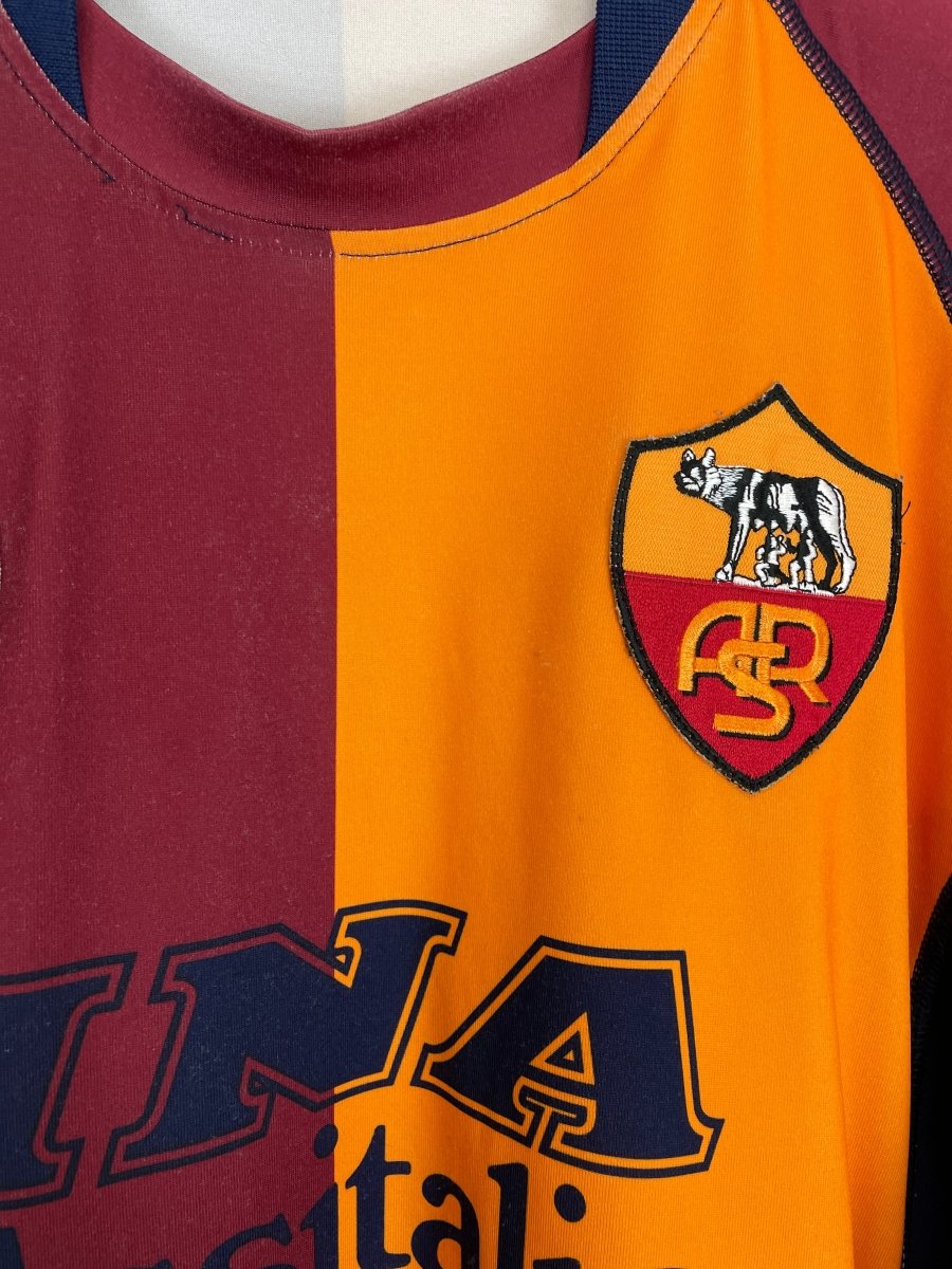 2001/02 ROMA BATISTUTA 20 EUROPEAN HOME SHIRT (XL) KAPPA - Cult Kits - XL - Buy Vintage Football Shirts, Authentic Retro Football Shirts For Sale, Classic Football Shirts & Soccer Jersey