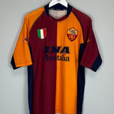 2001/02 ROMA BATISTUTA 20 EUROPEAN HOME SHIRT (XL) KAPPA - Cult Kits - XL - Buy Vintage Football Shirts, Authentic Retro Football Shirts For Sale, Classic Football Shirts & Soccer Jersey
