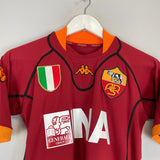 Shop 2001/02 ROMA TOTTI #10 HOME SHIRT (S) KAPPA, classic football shirts, vintage football shirts & retro soccer jerseys at Cult Kits