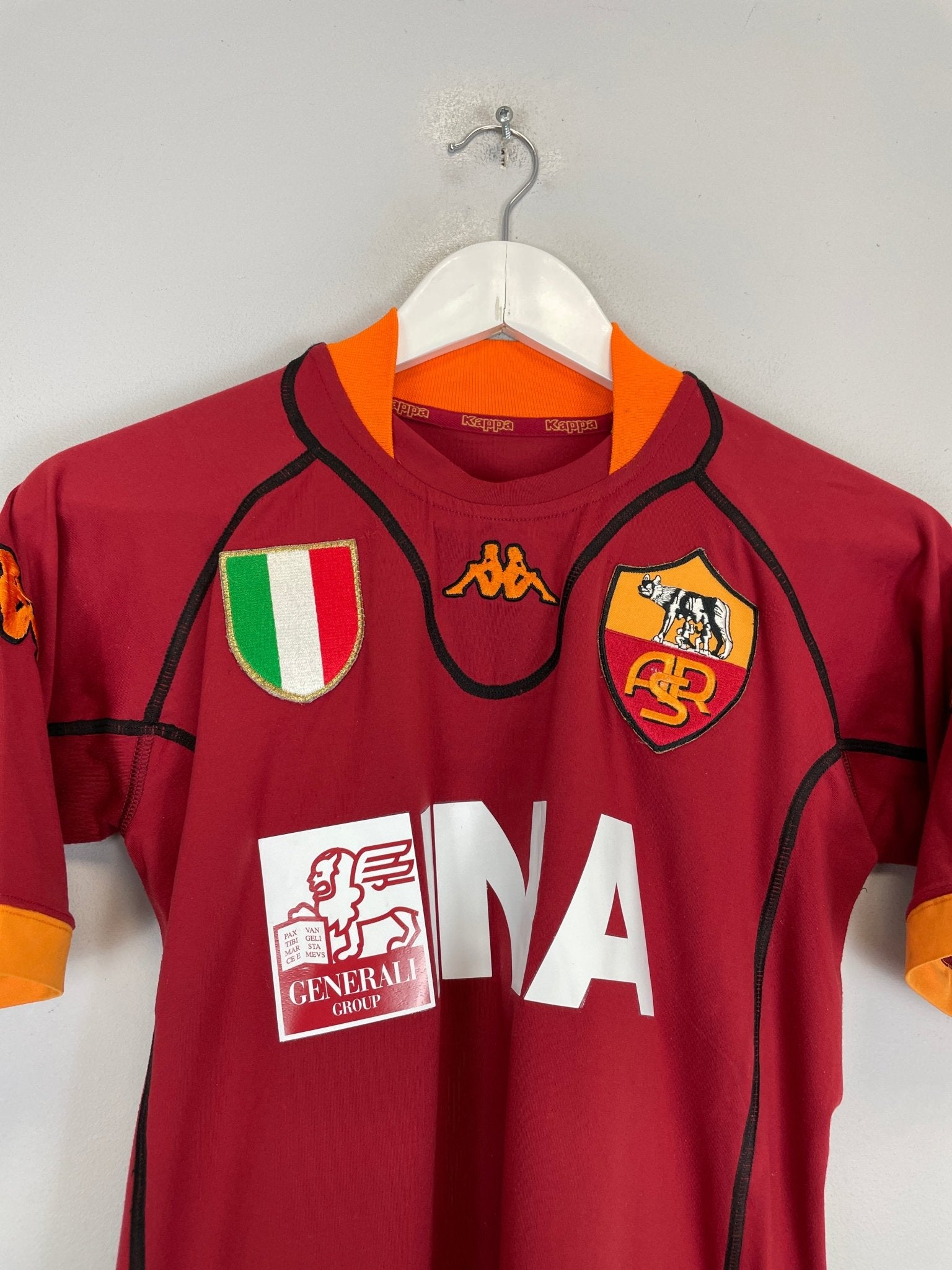 Shop 2001/02 ROMA TOTTI #10 HOME SHIRT (S) KAPPA, classic football shirts, vintage football shirts & retro soccer jerseys at Cult Kits
