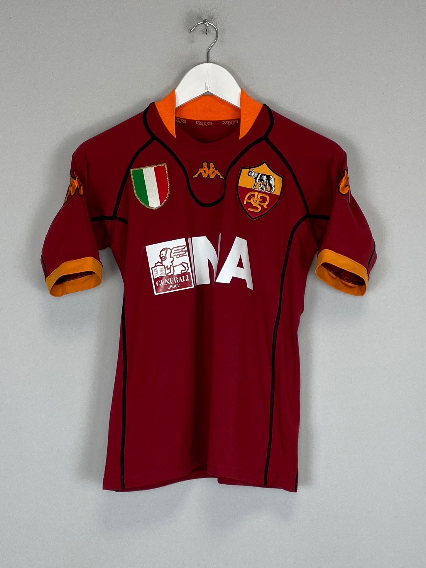 Shop 2001/02 ROMA TOTTI #10 HOME SHIRT (S) KAPPA, classic football shirts, vintage football shirts & retro soccer jerseys at Cult Kits