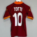 Shop 2001/02 ROMA TOTTI #10 HOME SHIRT (S) KAPPA, classic football shirts, vintage football shirts & retro soccer jerseys at Cult Kits