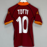 Shop 2001/02 ROMA TOTTI #10 HOME SHIRT (S) KAPPA, classic football shirts, vintage football shirts & retro soccer jerseys at Cult Kits