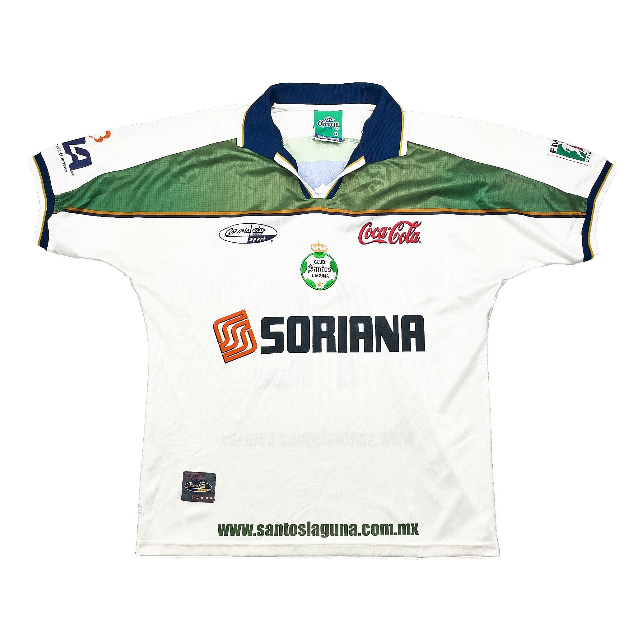 Buy 2001/02 Santos Laguna 12 Away Shirt (L) Corona Sport ~ Free worldwide shipping available ~ Authentic Vintage Football Shirts from Cult Kits