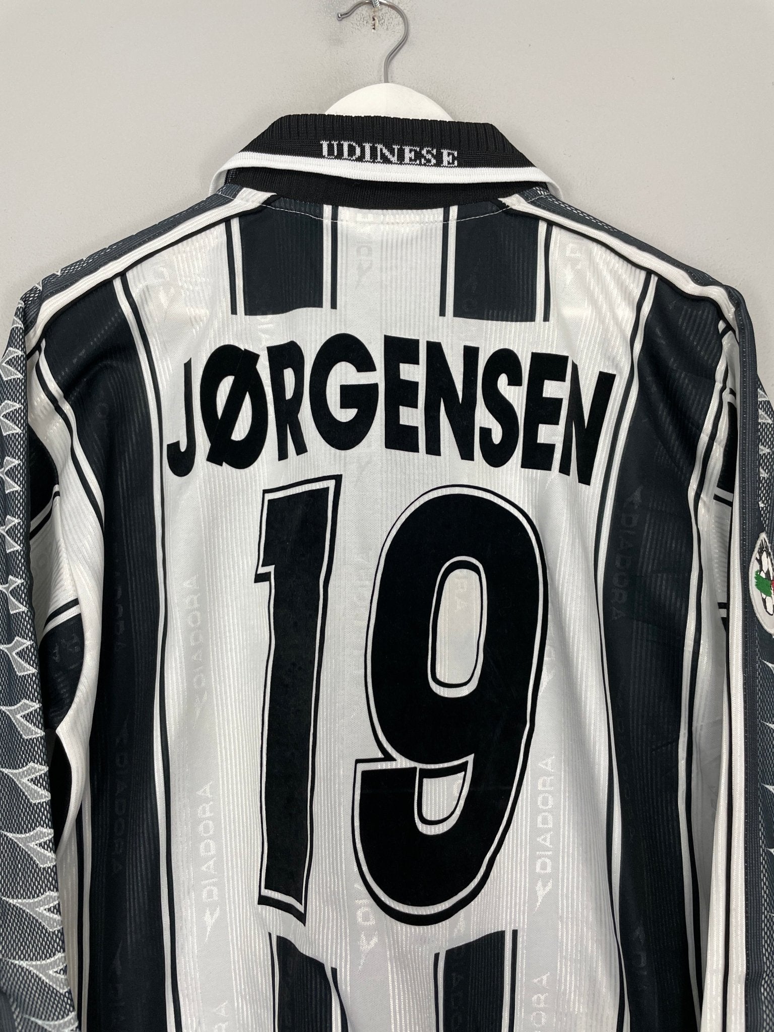 Shop 2001/02 UDINESE JORGENSEN #19 L/S *MATCH ISSUE* HOME SHIRT (XL) DIADORA, classic football shirts, vintage football shirts & retro soccer jerseys at Cult Kits