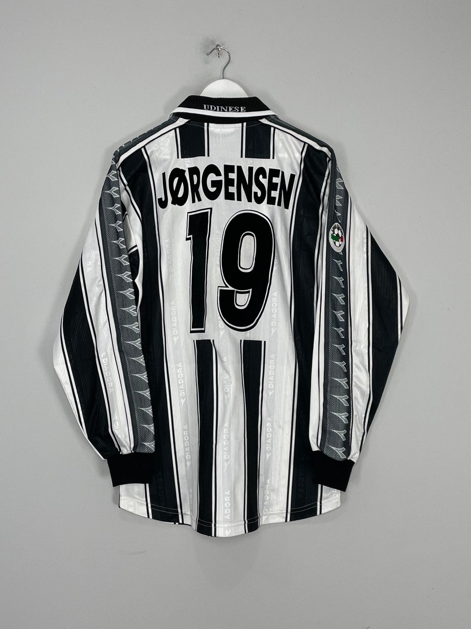 Shop 2001/02 UDINESE JORGENSEN #19 L/S *MATCH ISSUE* HOME SHIRT (XL) DIADORA, classic football shirts, vintage football shirts & retro soccer jerseys at Cult Kits
