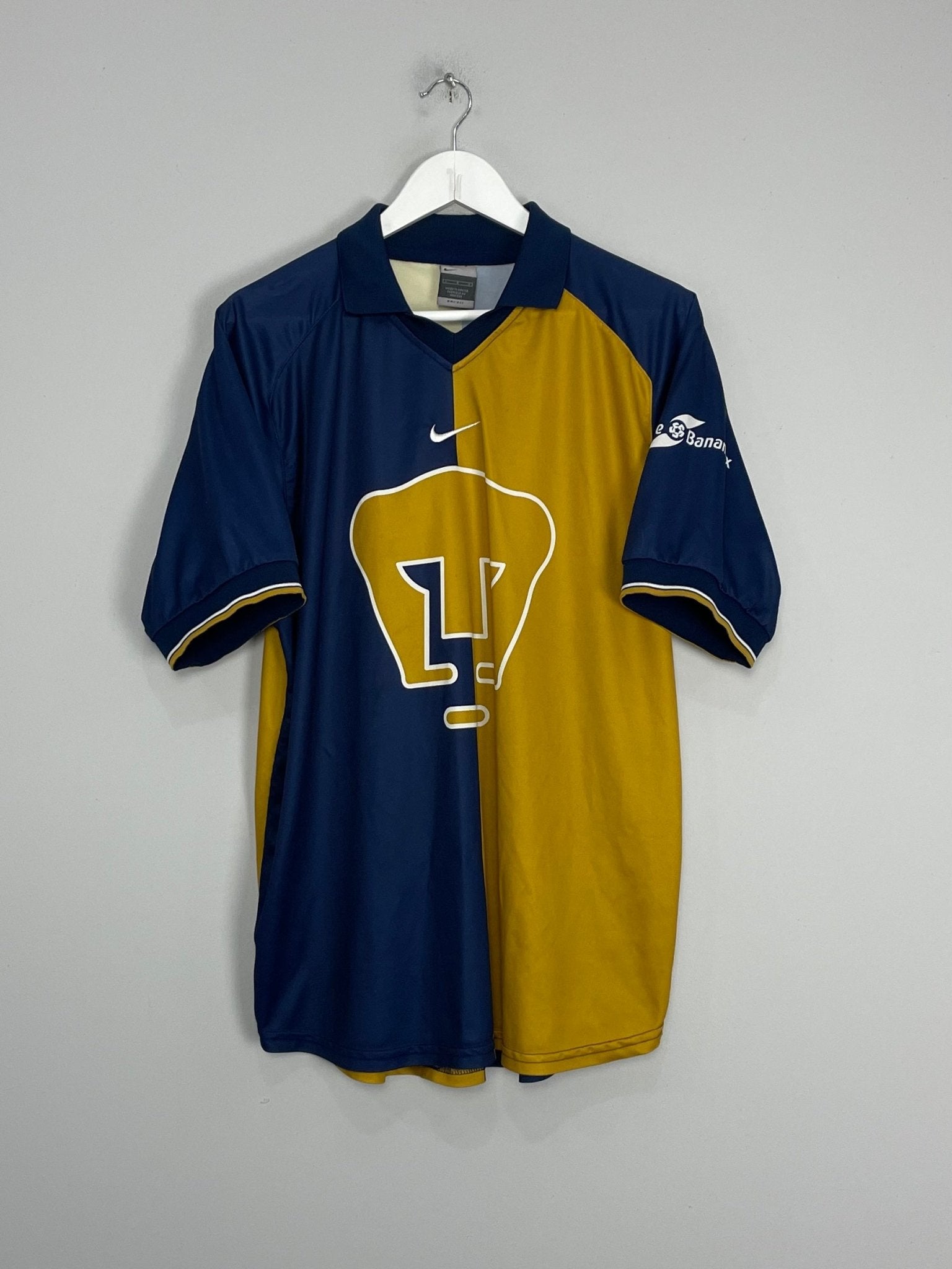 Shop 2001/02 UNAM PUMAS HOME SHIRT (L) NIKE, classic football shirts, vintage football shirts & retro soccer jerseys at Cult Kits