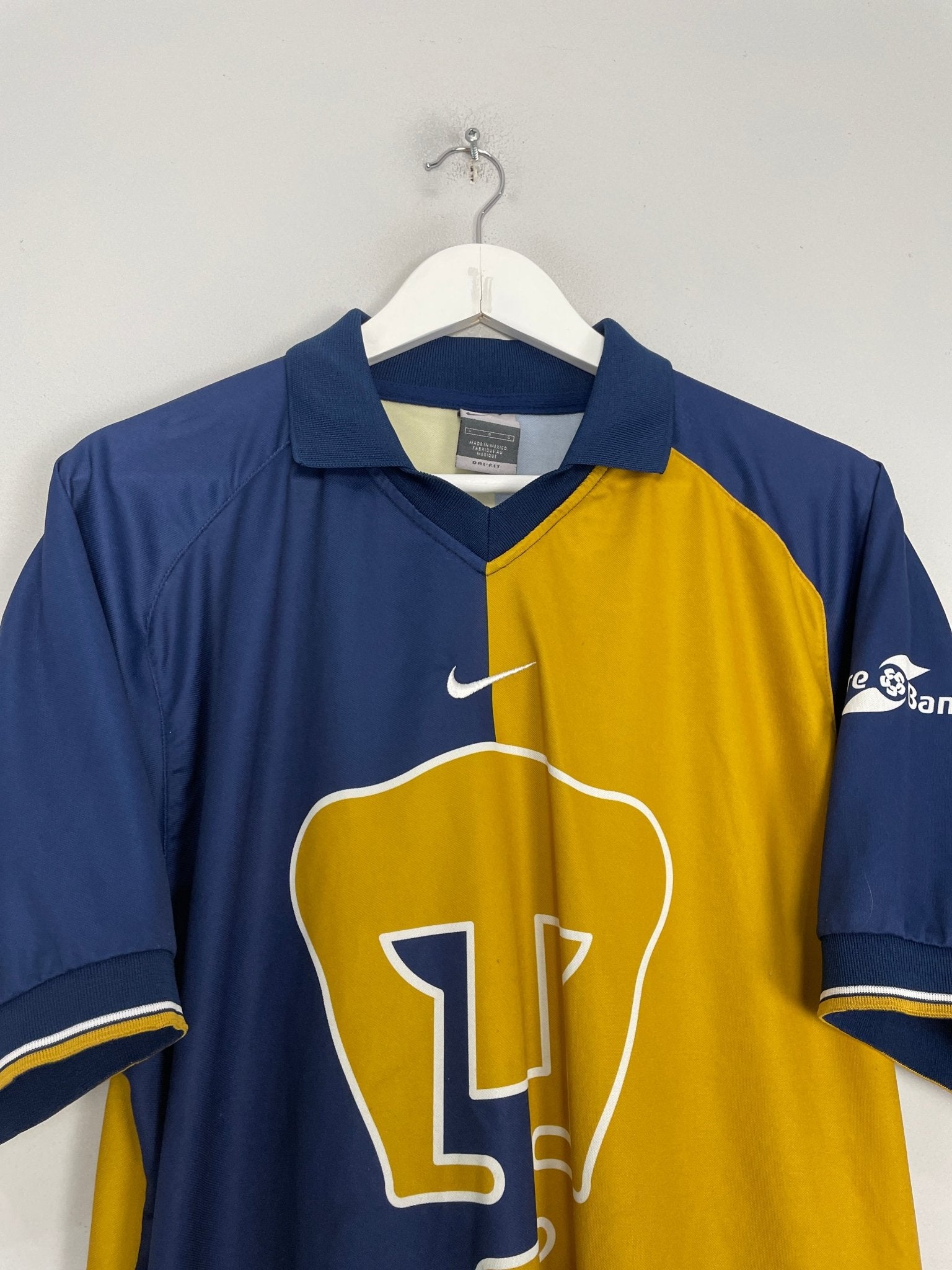Shop 2001/02 UNAM PUMAS HOME SHIRT (L) NIKE, classic football shirts, vintage football shirts & retro soccer jerseys at Cult Kits