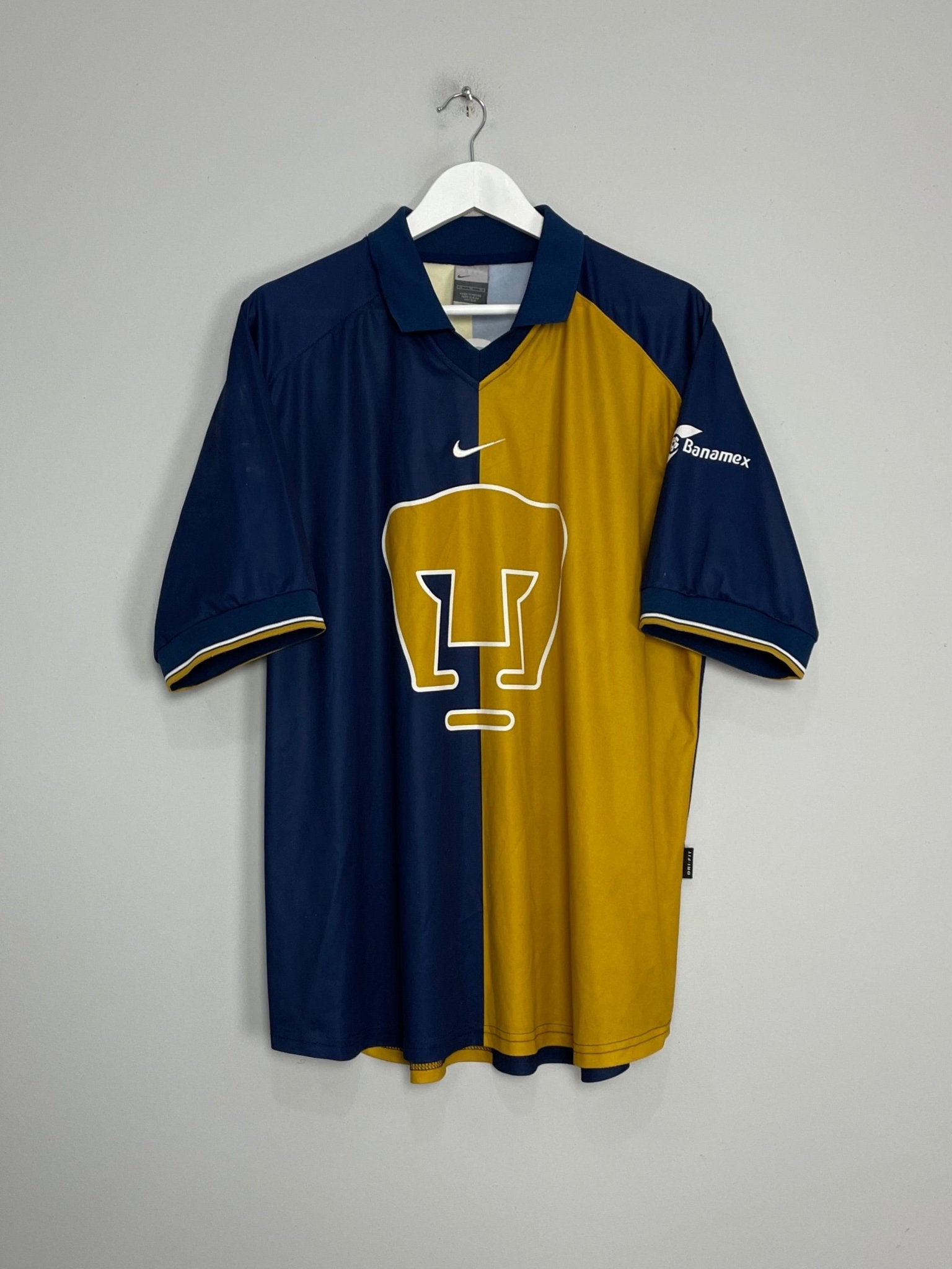 Shop 2001/02 UNAM PUMAS HOME SHIRT (XL) NIKE, classic football shirts, vintage football shirts & retro soccer jerseys at Cult Kits