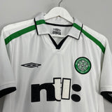 Shop 2001/03 CELTIC AWAY SHIRT (S) UMBRO, classic football shirts, vintage football shirts & retro soccer jerseys at Cult Kits
